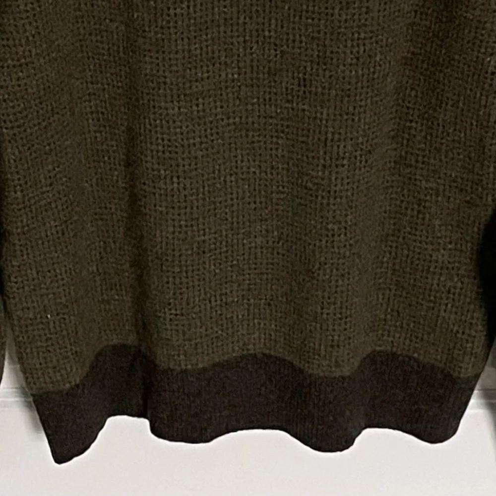 J. Crew Rugged Merino 1/4 Zip Black Gray Knit Pullover Sweater 47042